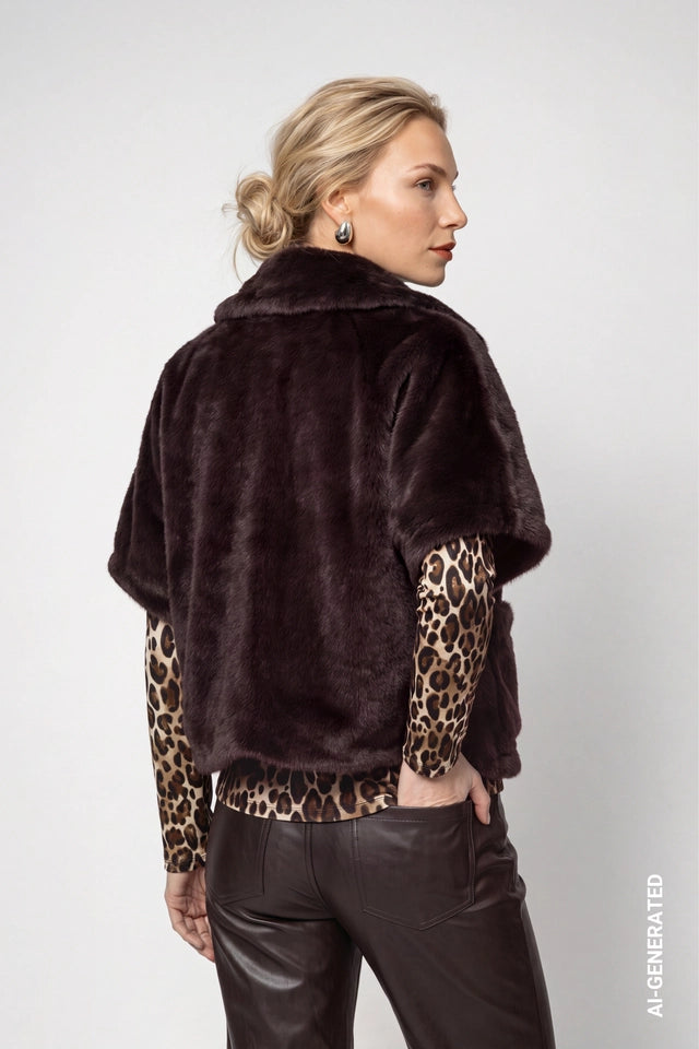 Black Coffee Reversible Faux Fur Jjacket