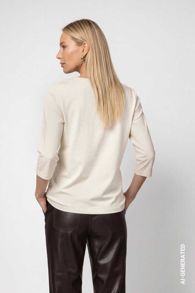 Antique White With Girl Print Top
