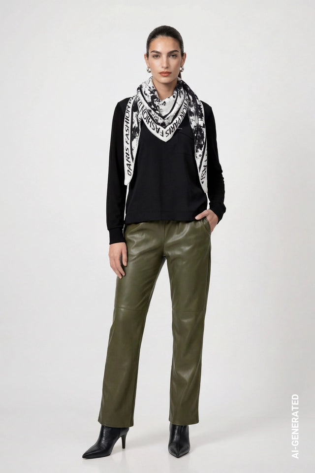 Black Blouse With Jewelry Details