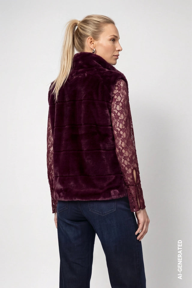 Bordeaux Faux Fur Gillet