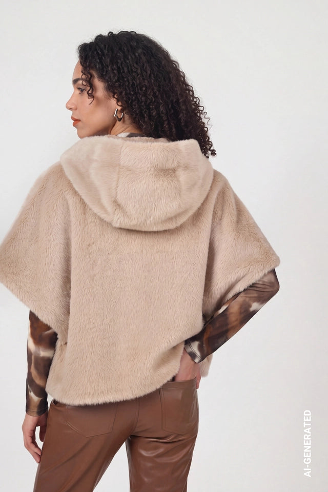Sesame Faux Fur Cape