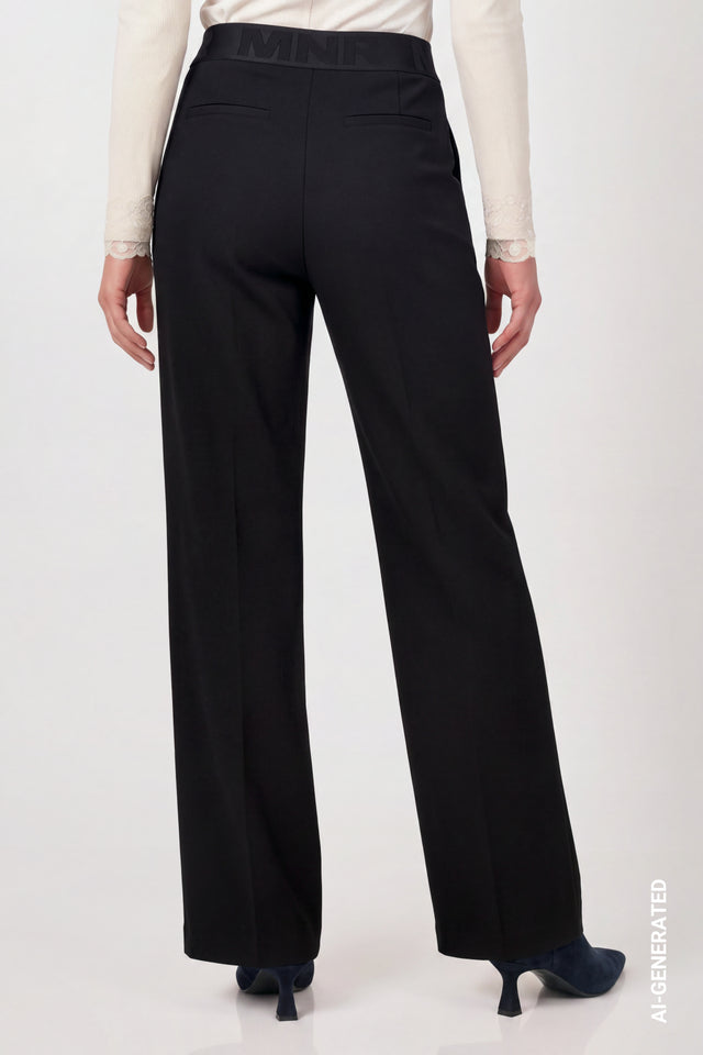 Black Trousers With Lettering Band