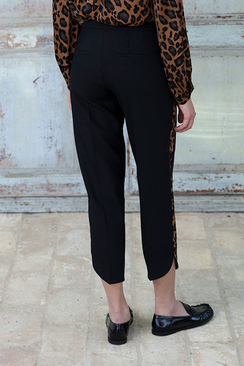 Black Leopard Seam Trs