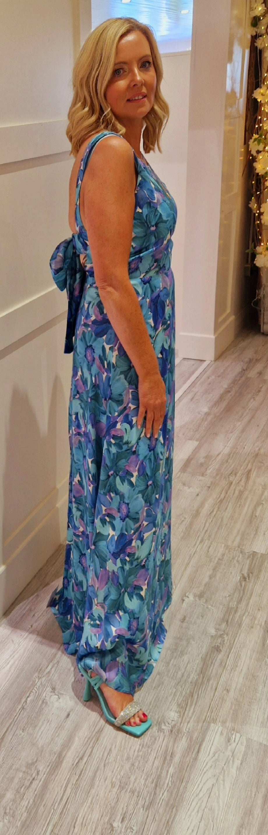 Blue Flower Maxi Dress