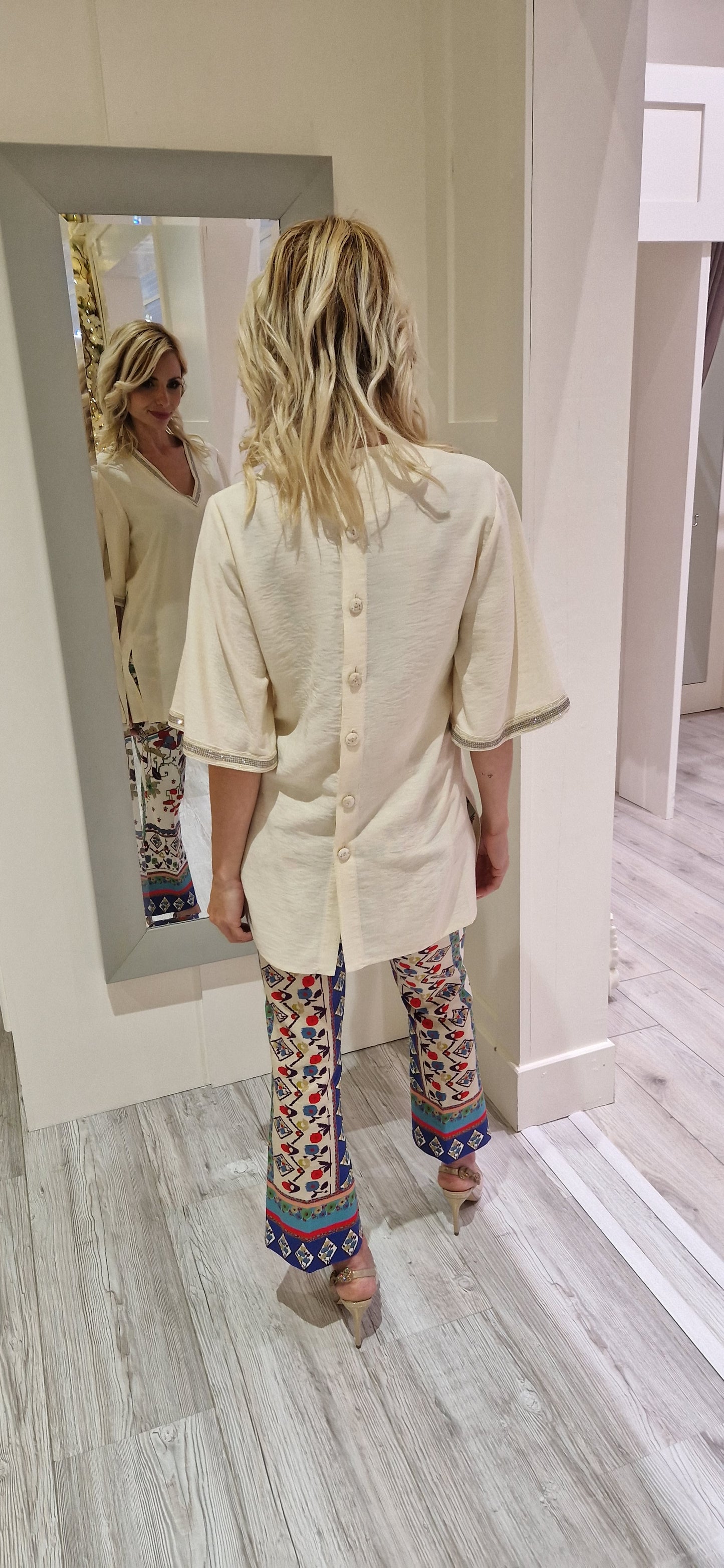 Cream Blouse With Sparkly Detail