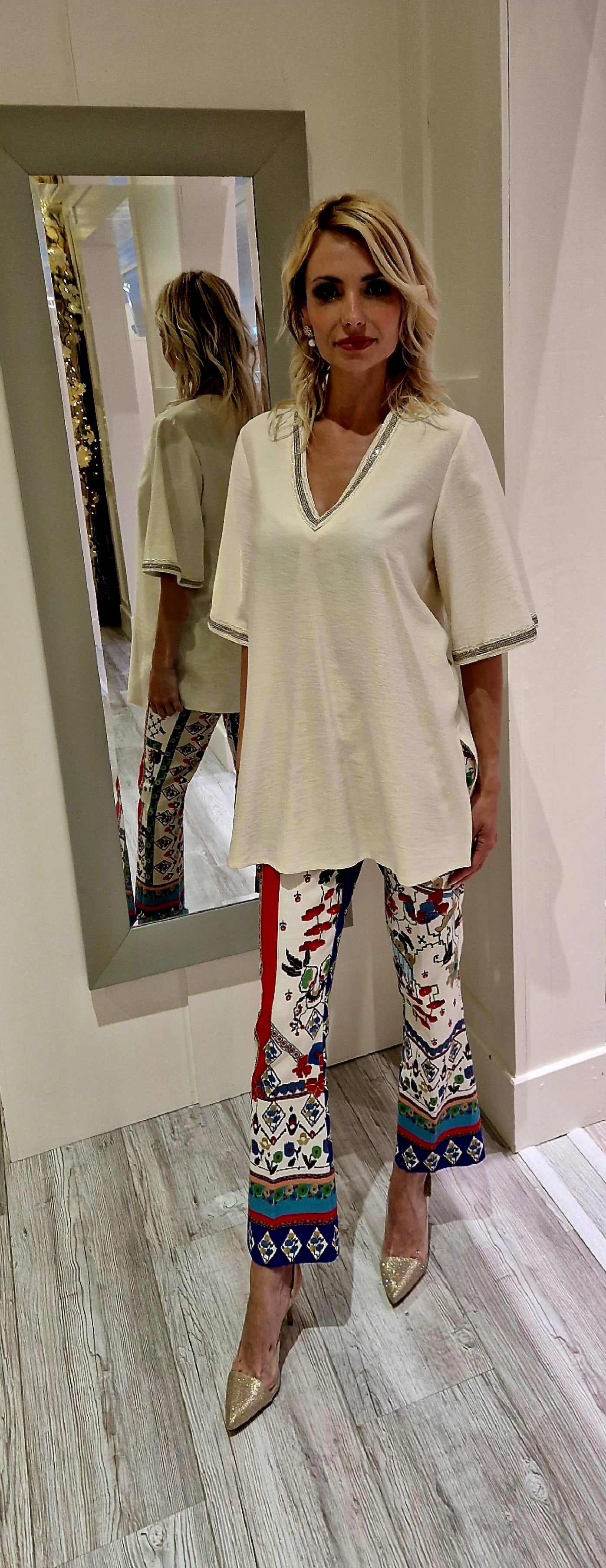 Cream Blouse With Sparkly Detail