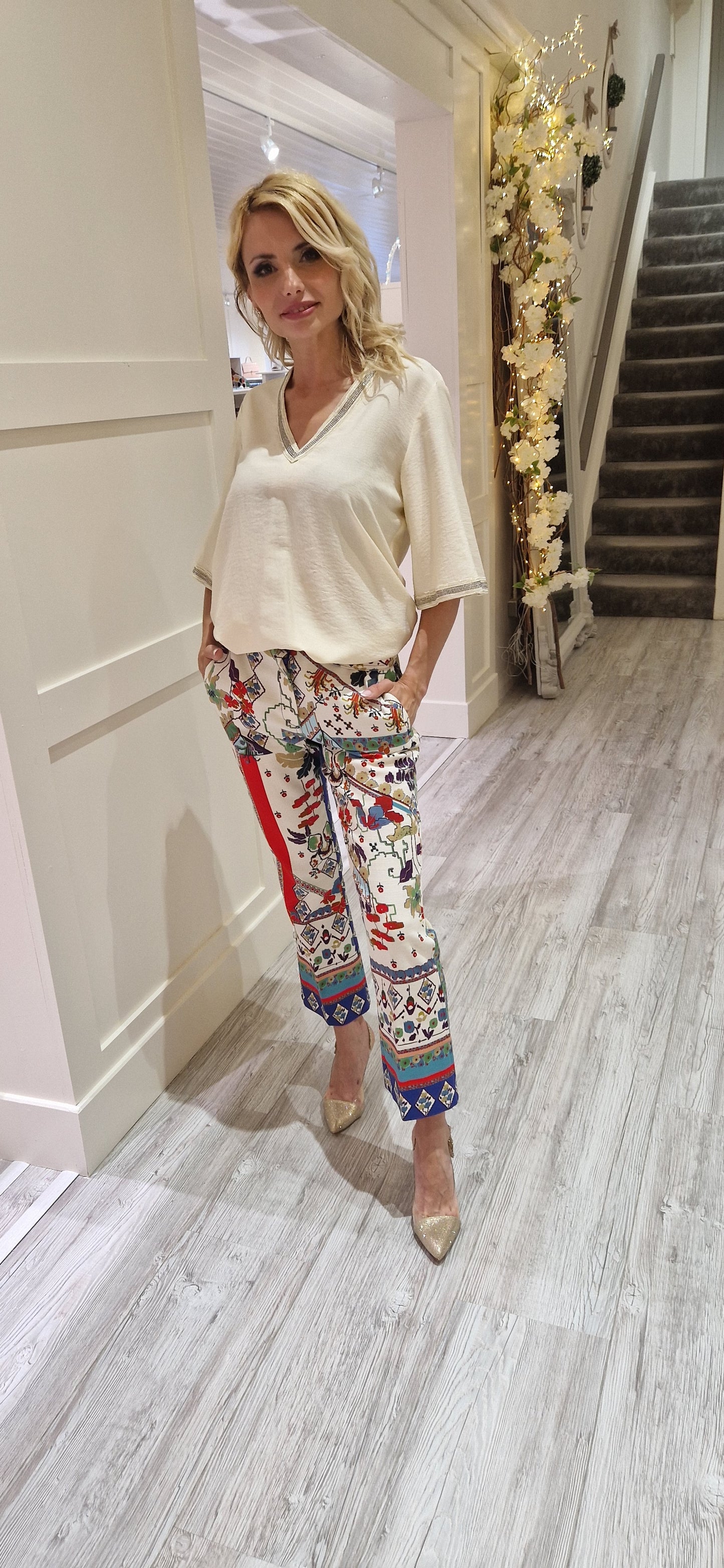 Cream Blouse With Sparkly Detail