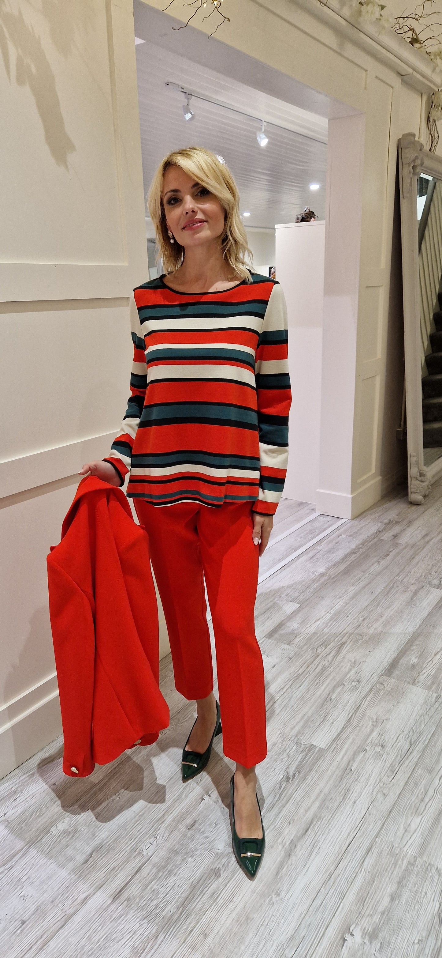 Red Blazer With Front Pockets
