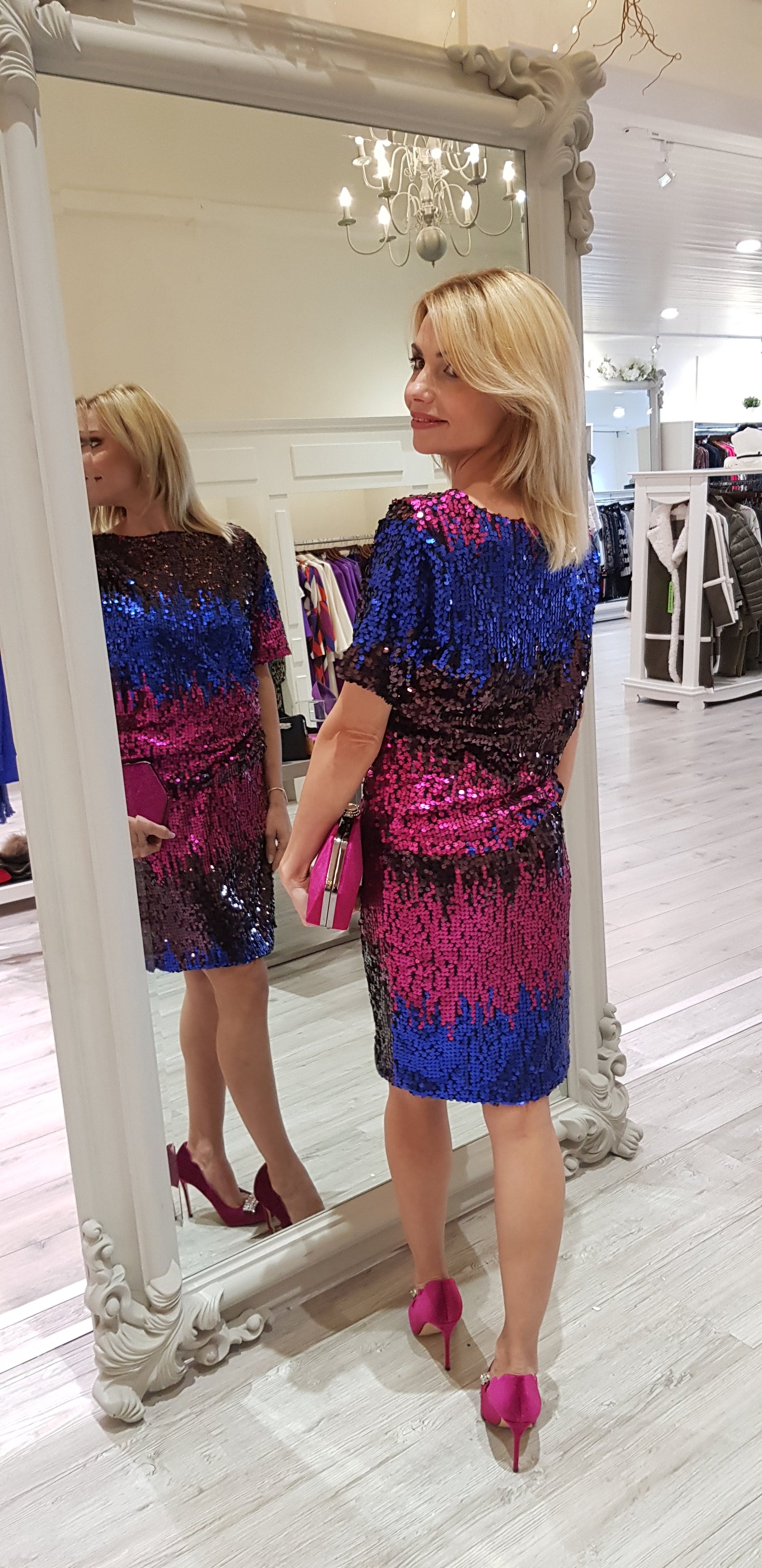 Pink And Blue Sparkly Top