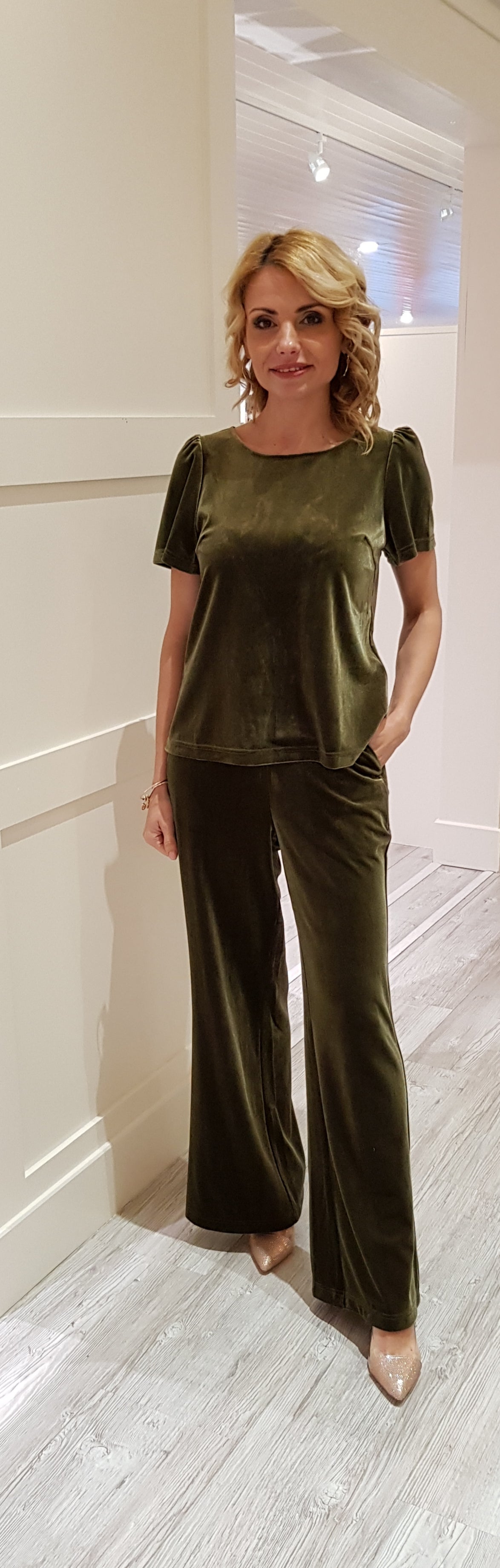 Green Velvet Top