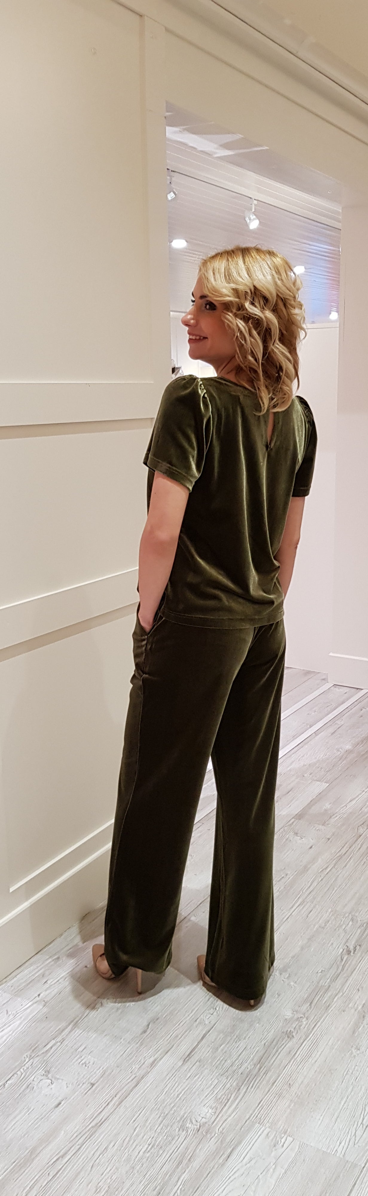 Green Velvet Top