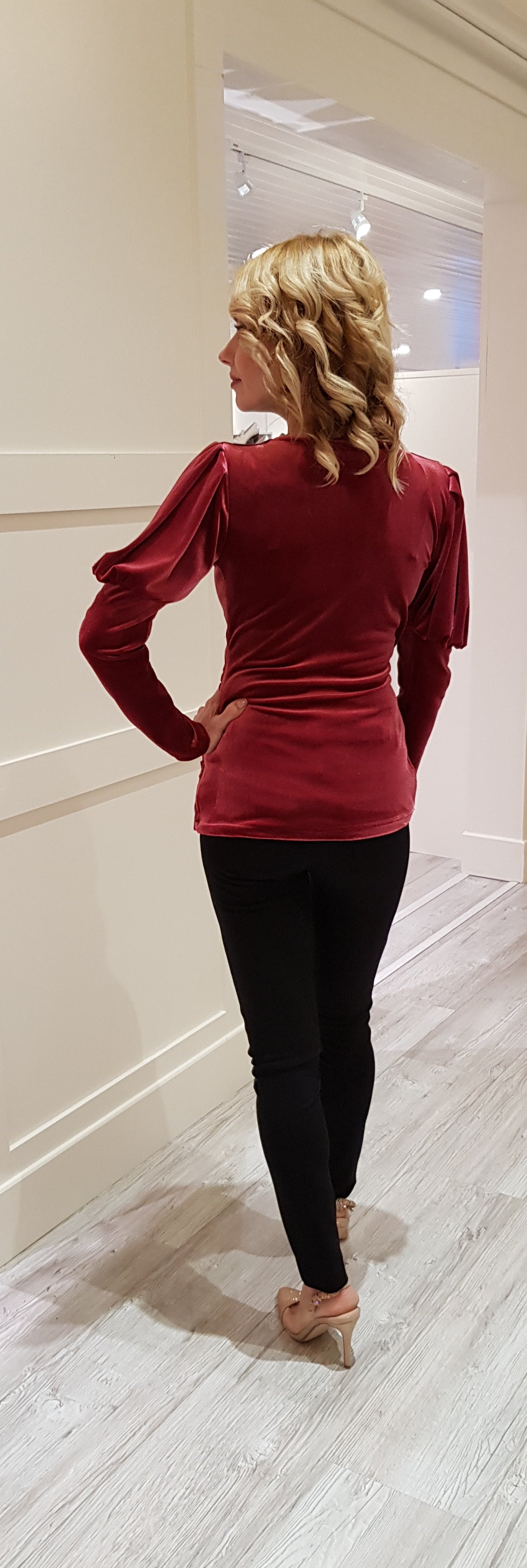 Crushed Velvet Ruby Top