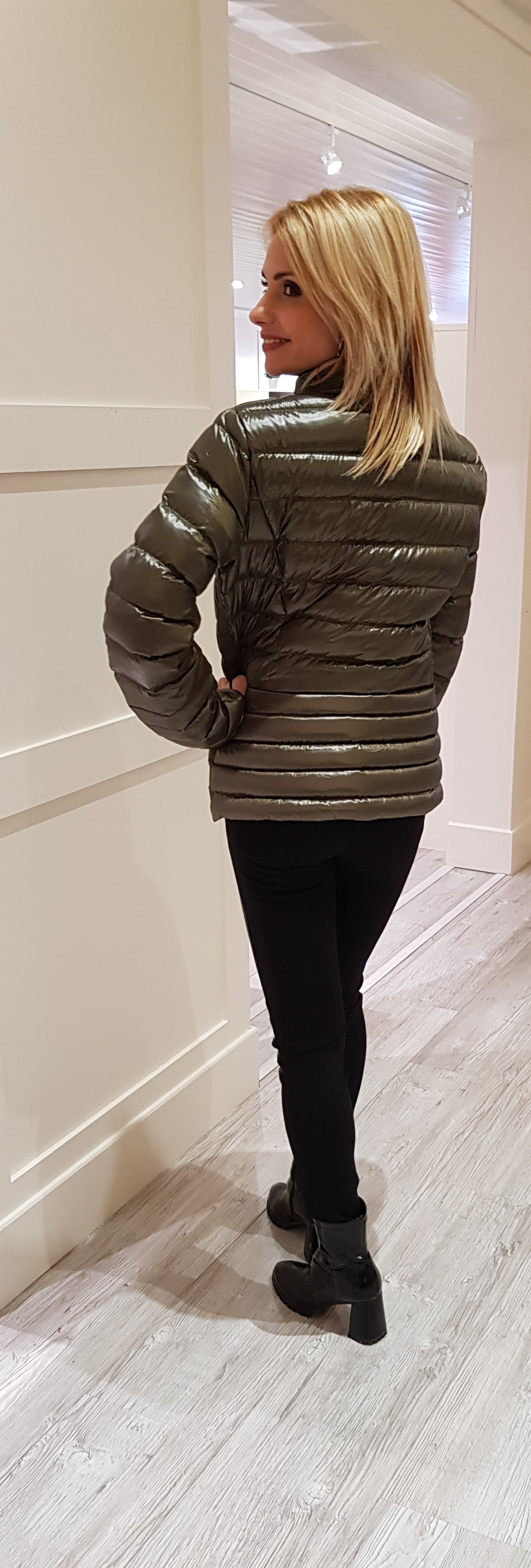 Lila Khaki Quilted Jacket