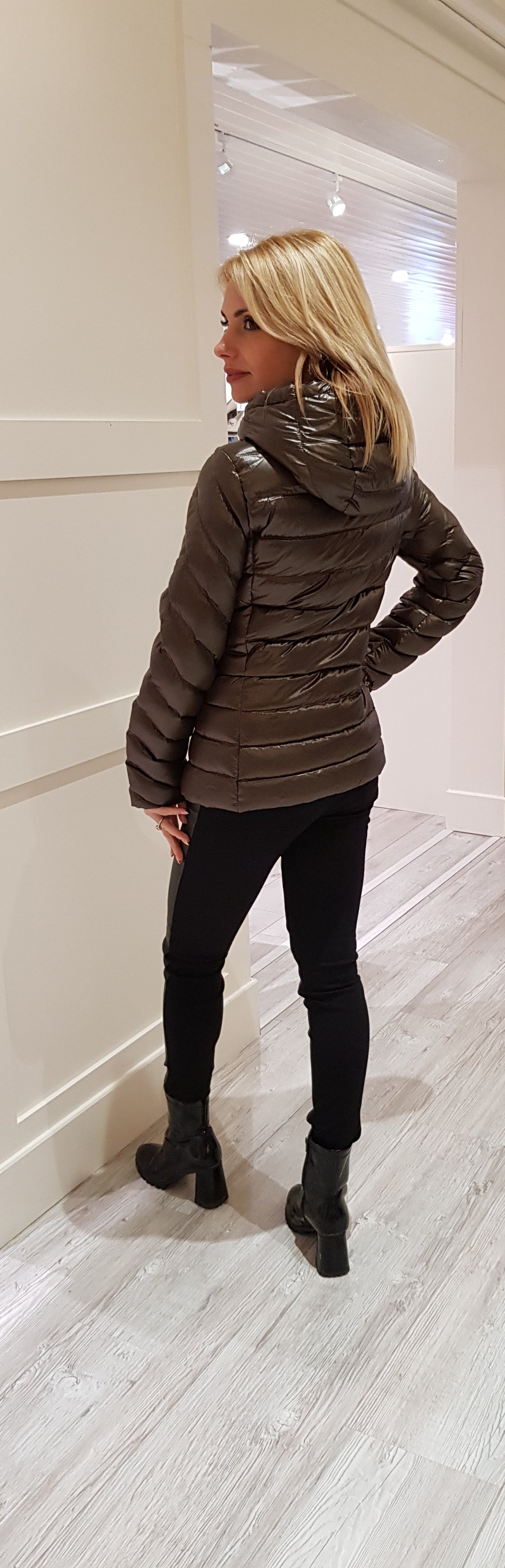 Khaki Green Quilted Jacket