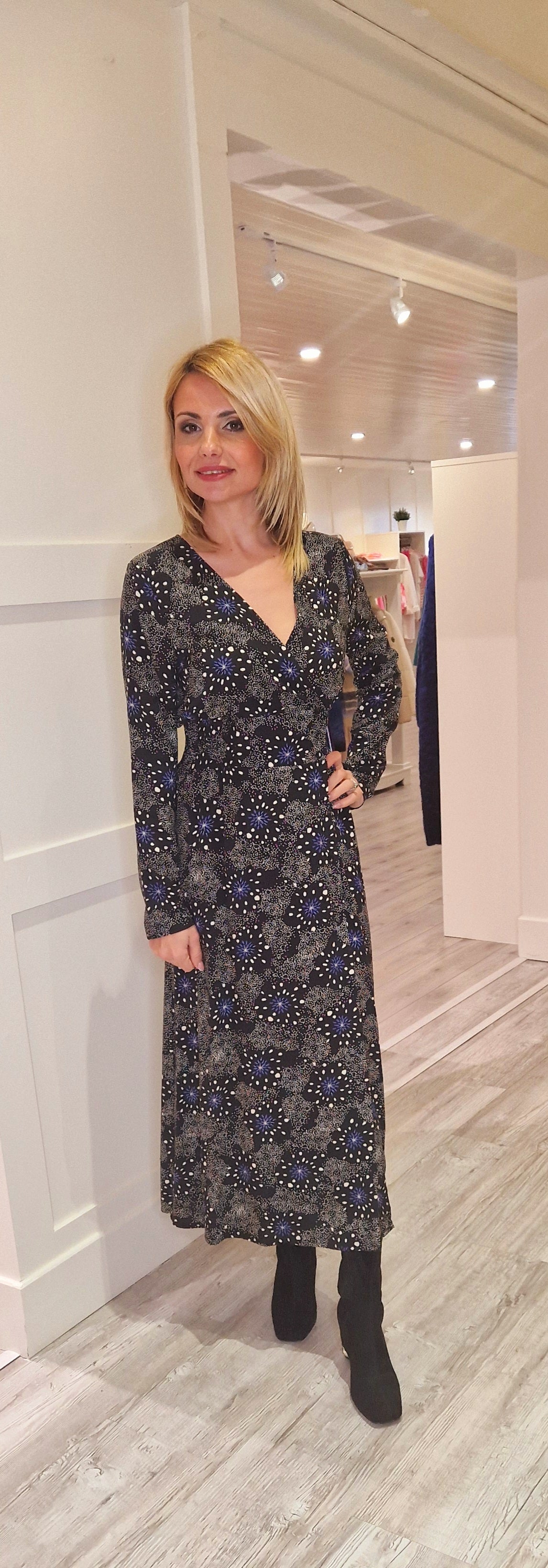 Noir Black Flower Maxi Dress