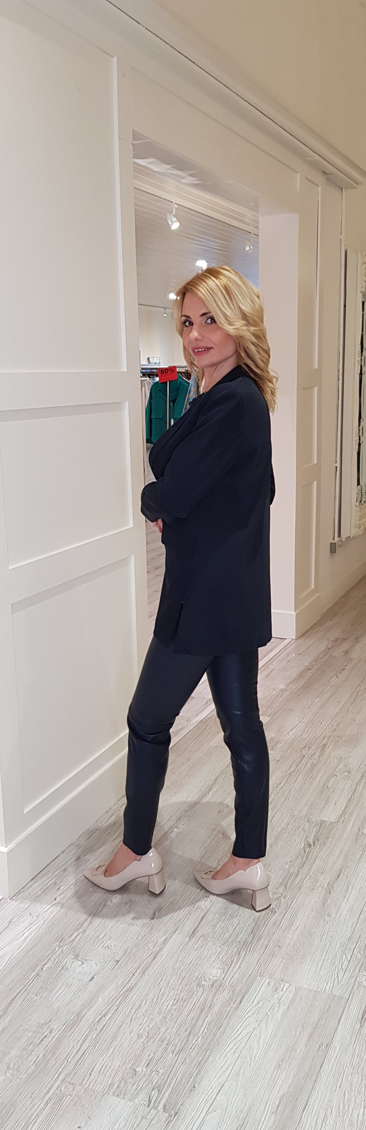 Navy Classic Long Blazer