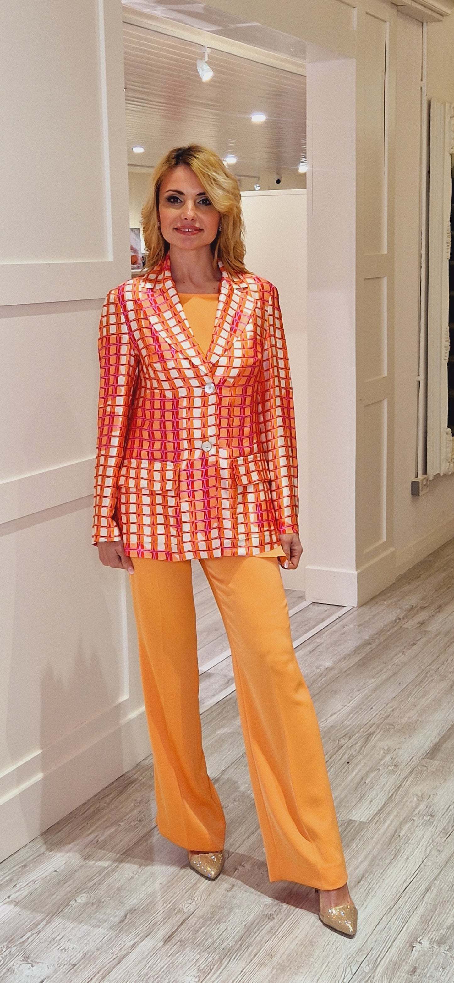 Orange Wide Leg Trousers