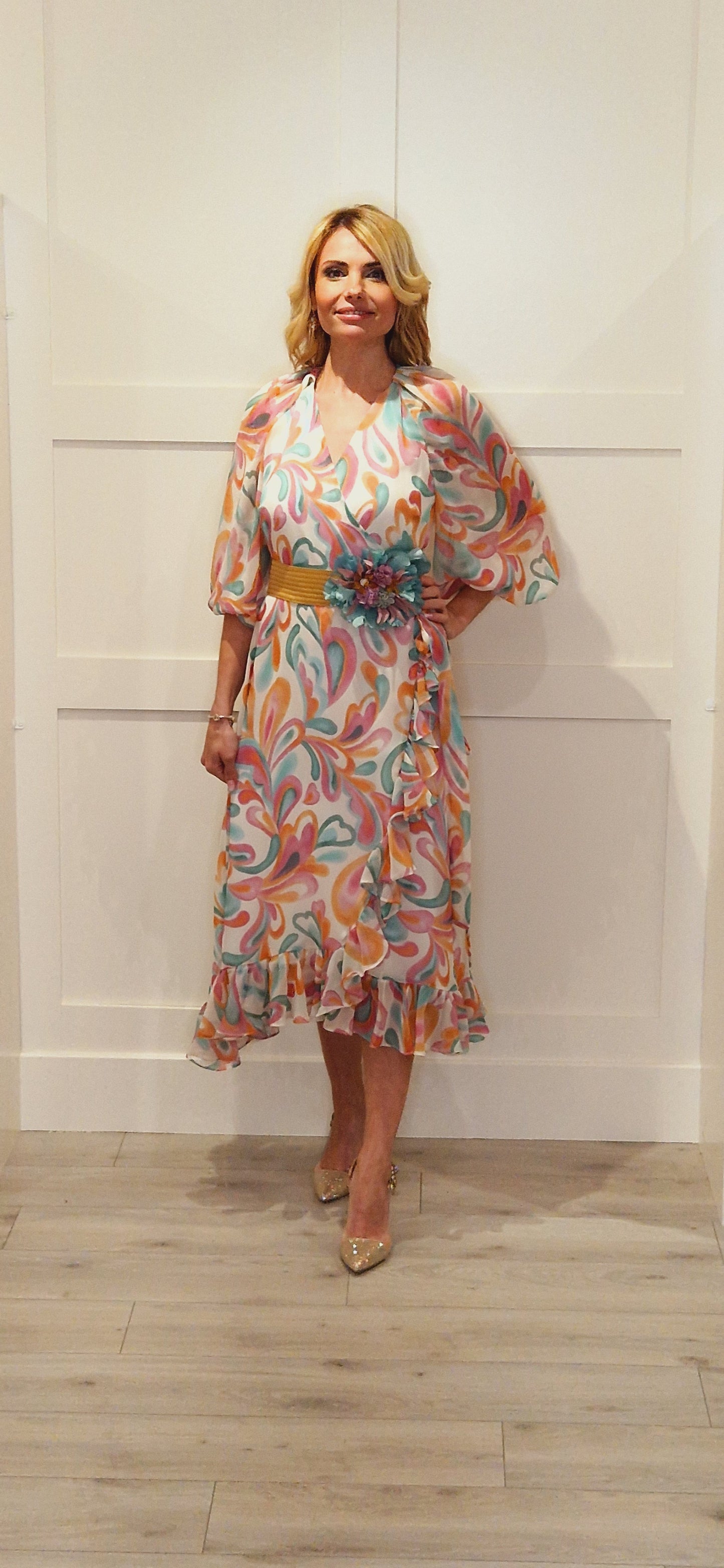 Multi Colour Wrap Dress