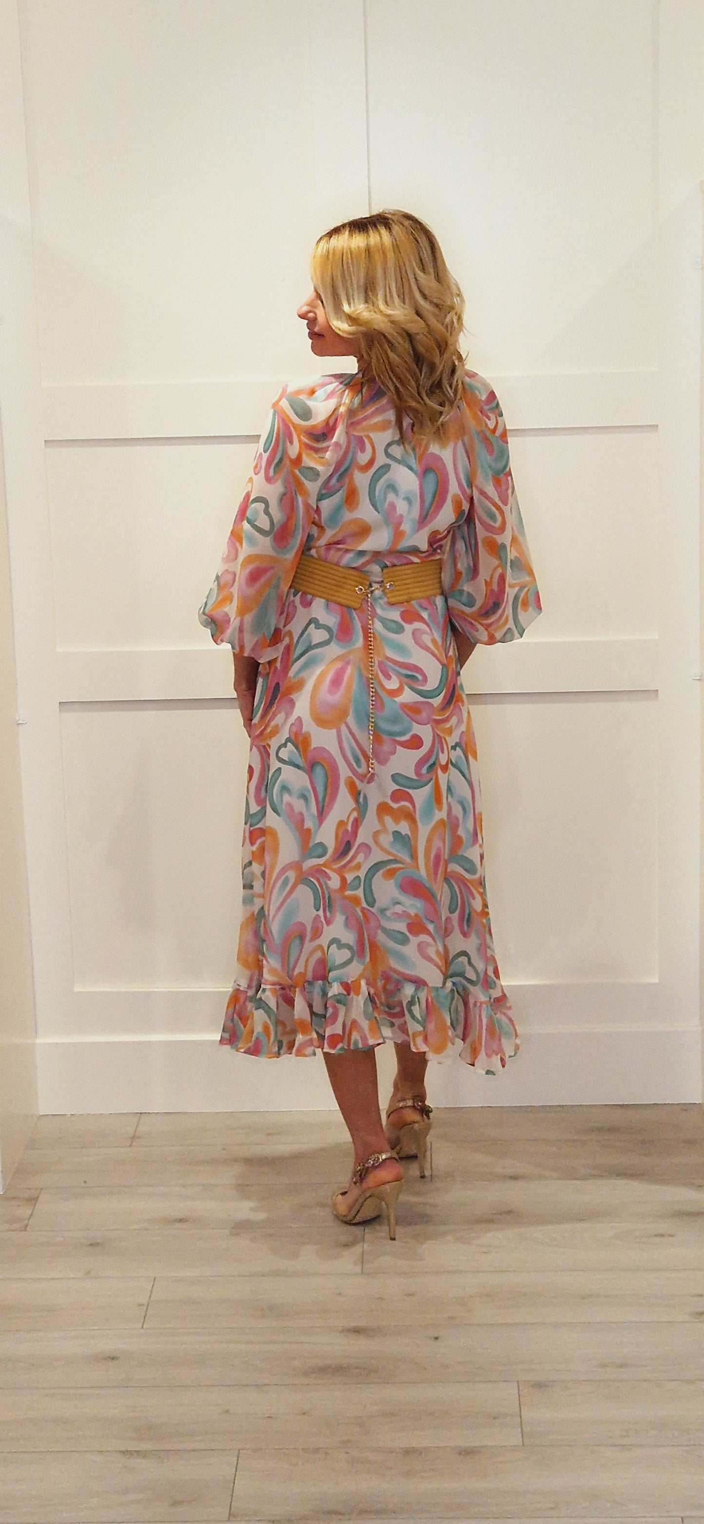 Multi Colour Wrap Dress
