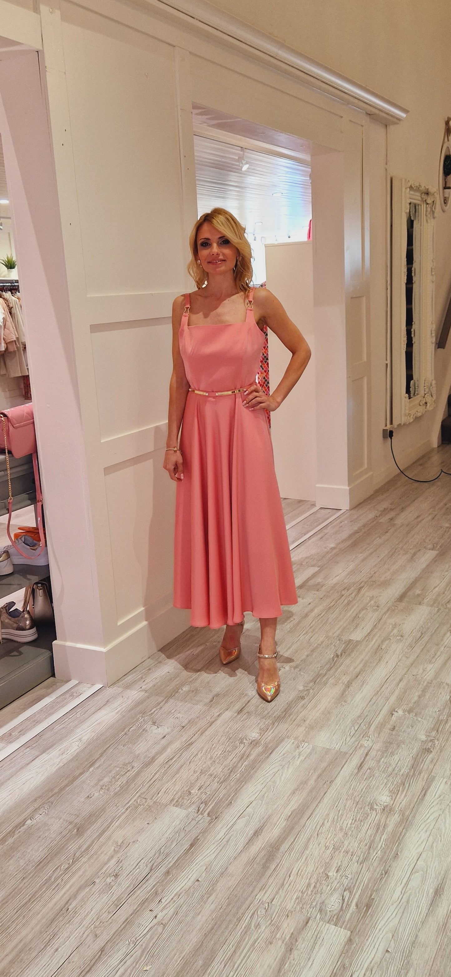 Blush Pink Midi Skirt