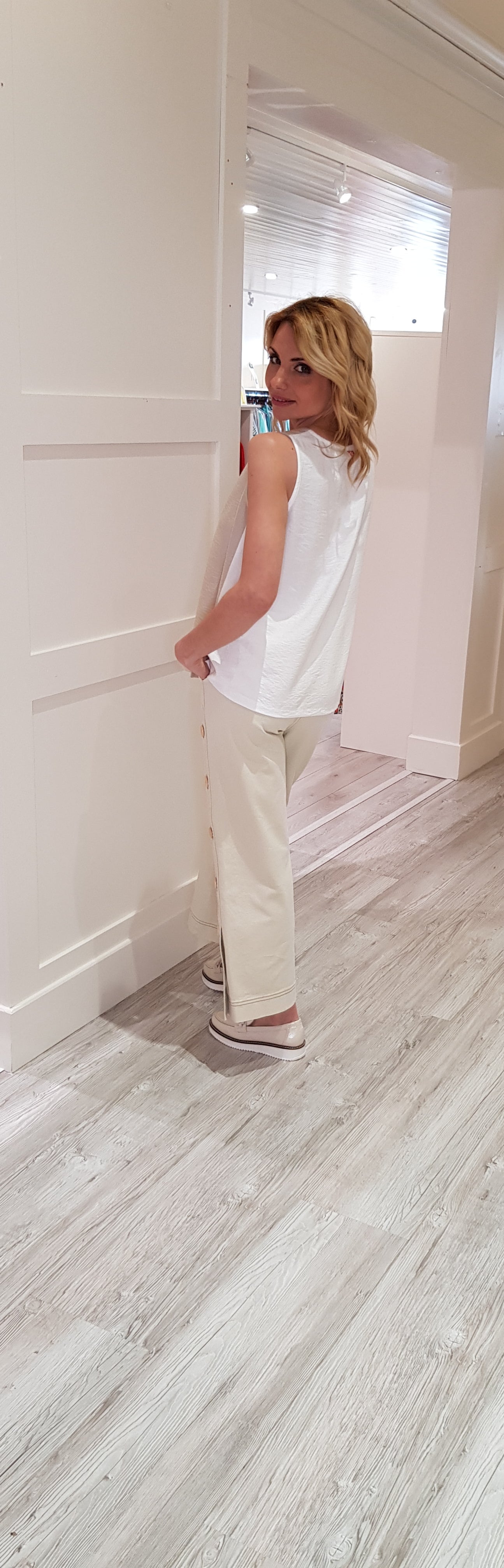 Cream /Pink Blouse