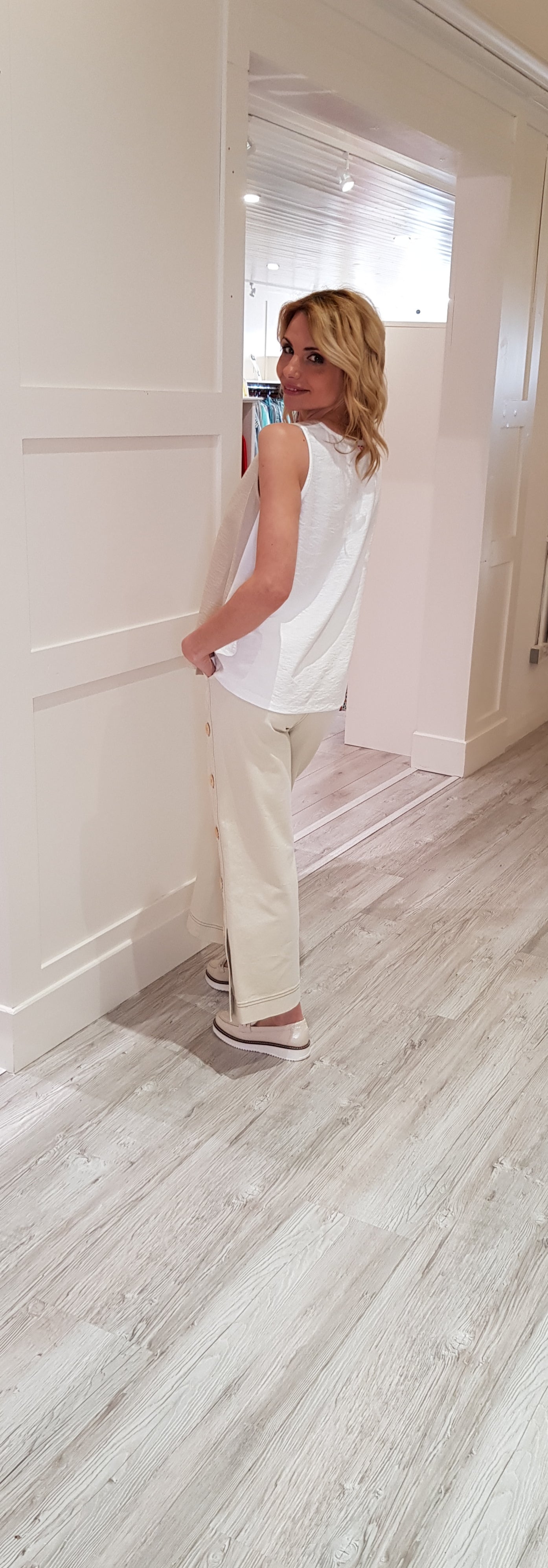 Cream /Pink Blouse