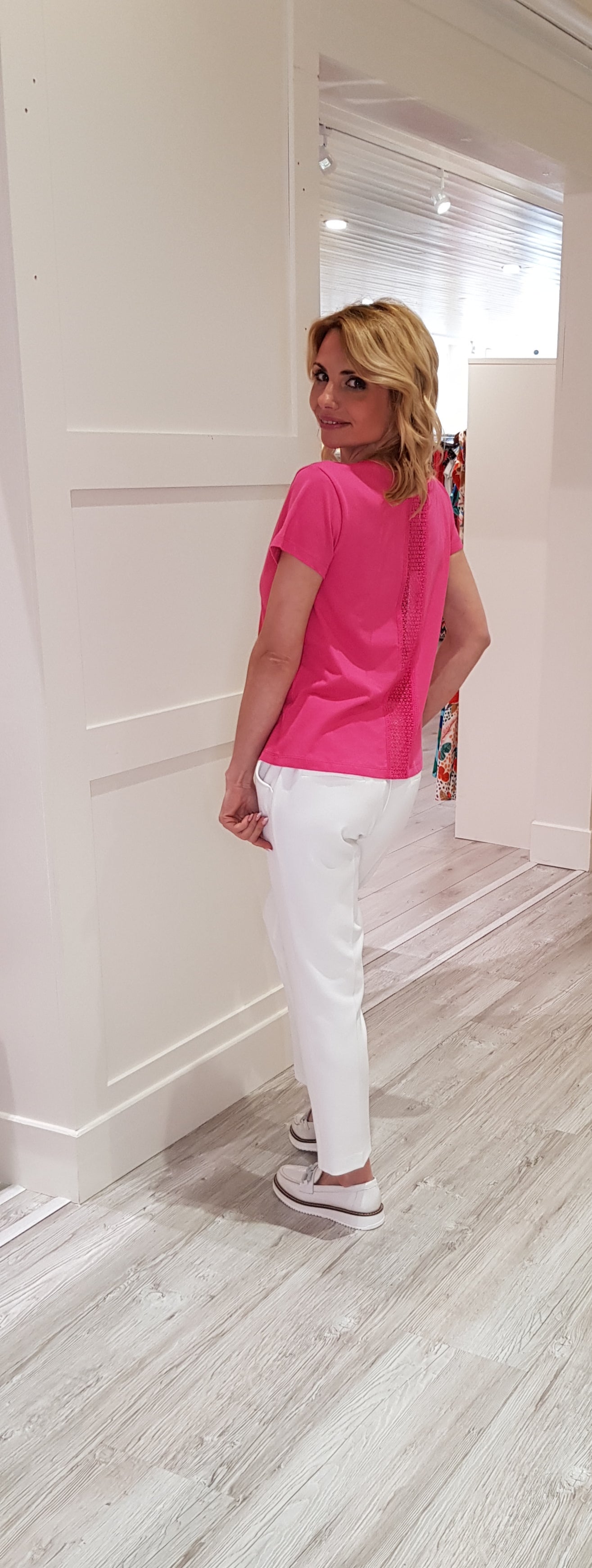 Pink Top With Lace Detail
