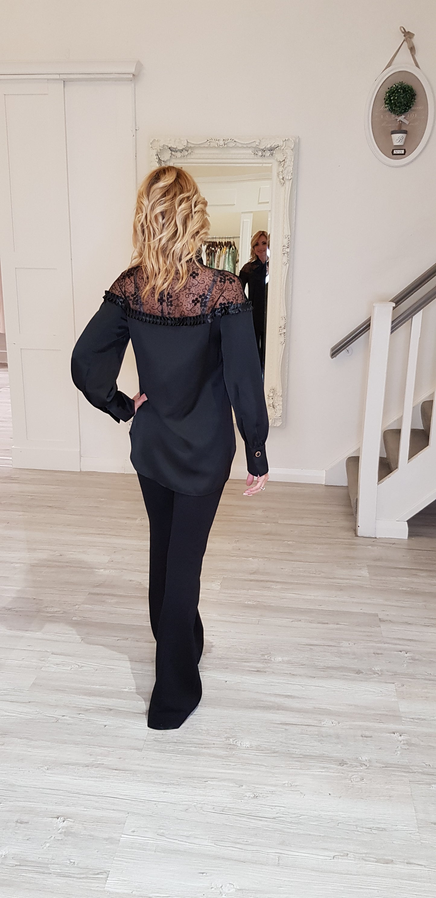 Black Top With Tie Detail
