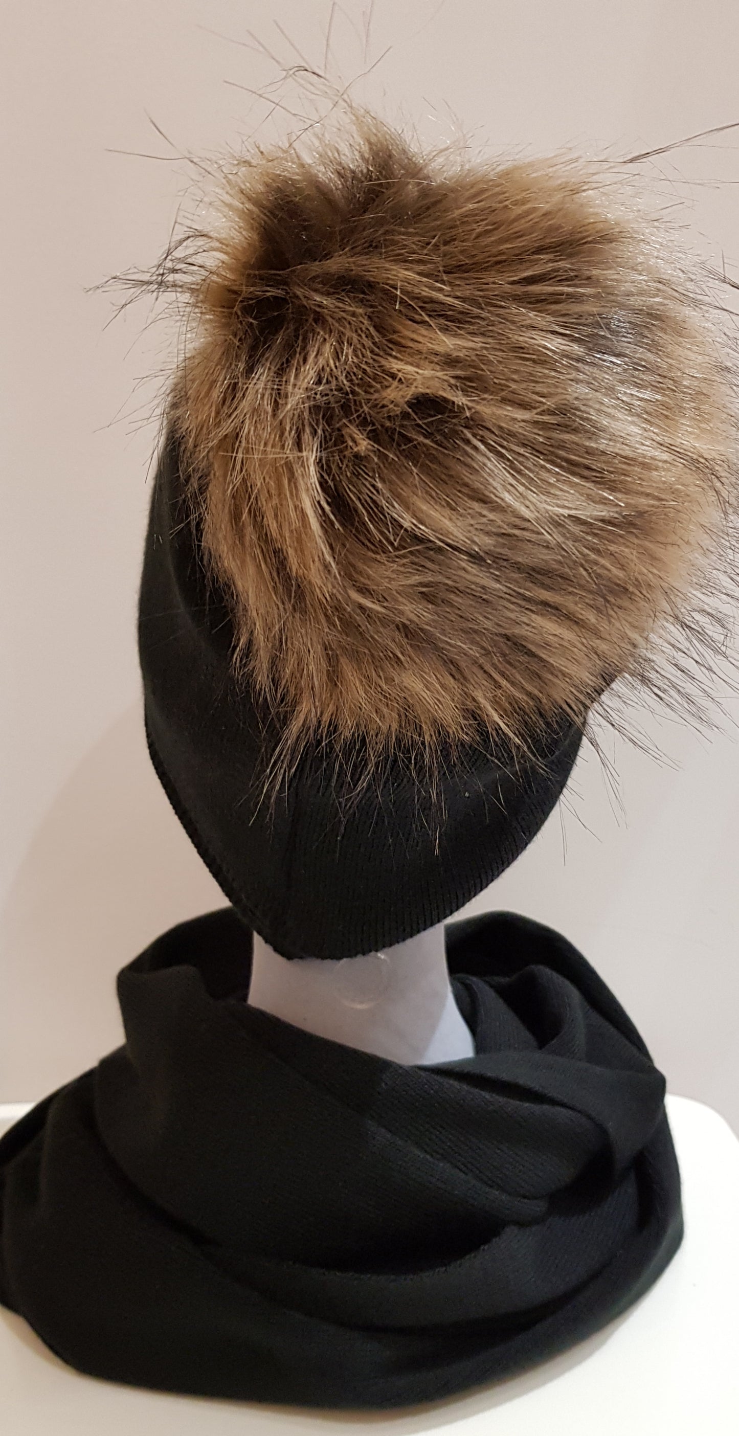 Black Knit Snood Scarf