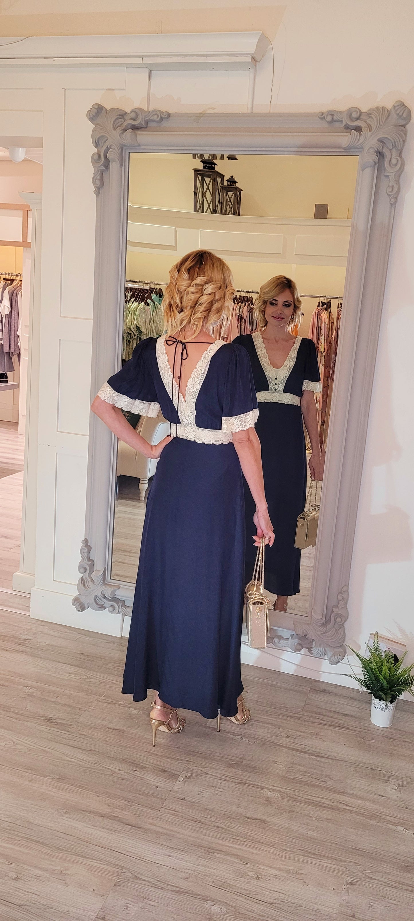 Felicity Navy Midi Dress