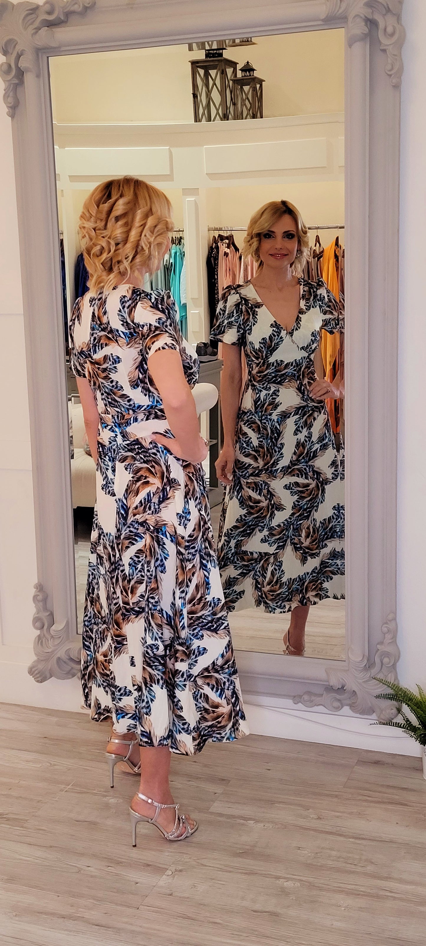 Bonnie Blue Printed Midi Dress