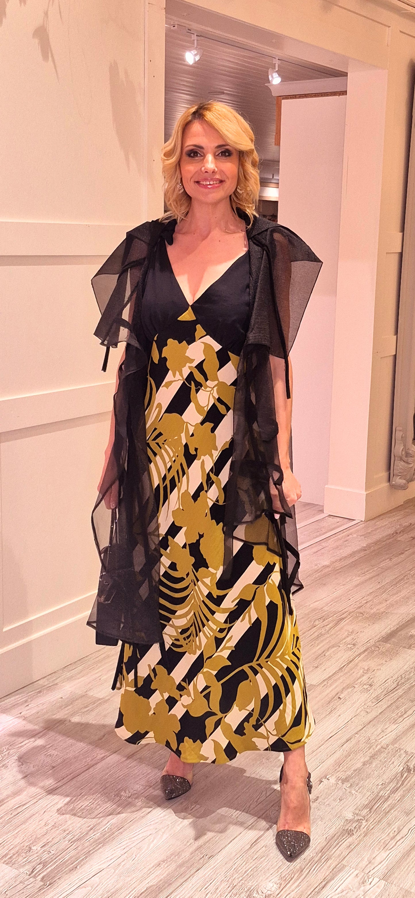 Eddie Olive Printed Midi Dress