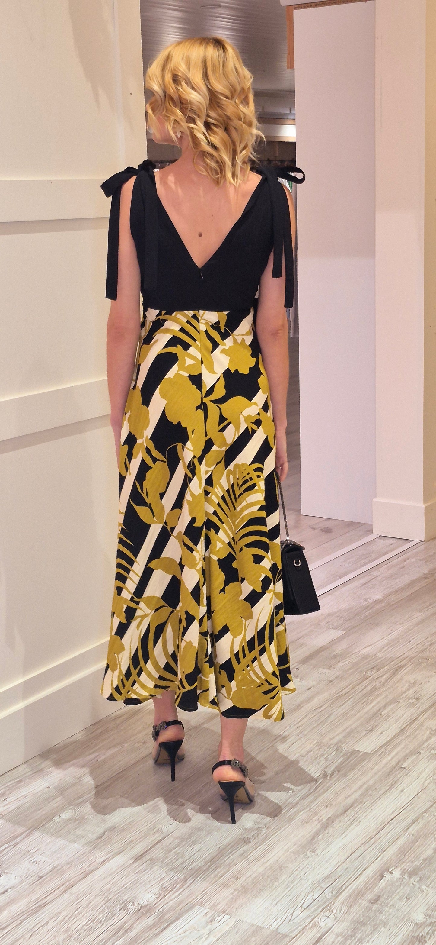 Eddie Olive Printed Midi Dress