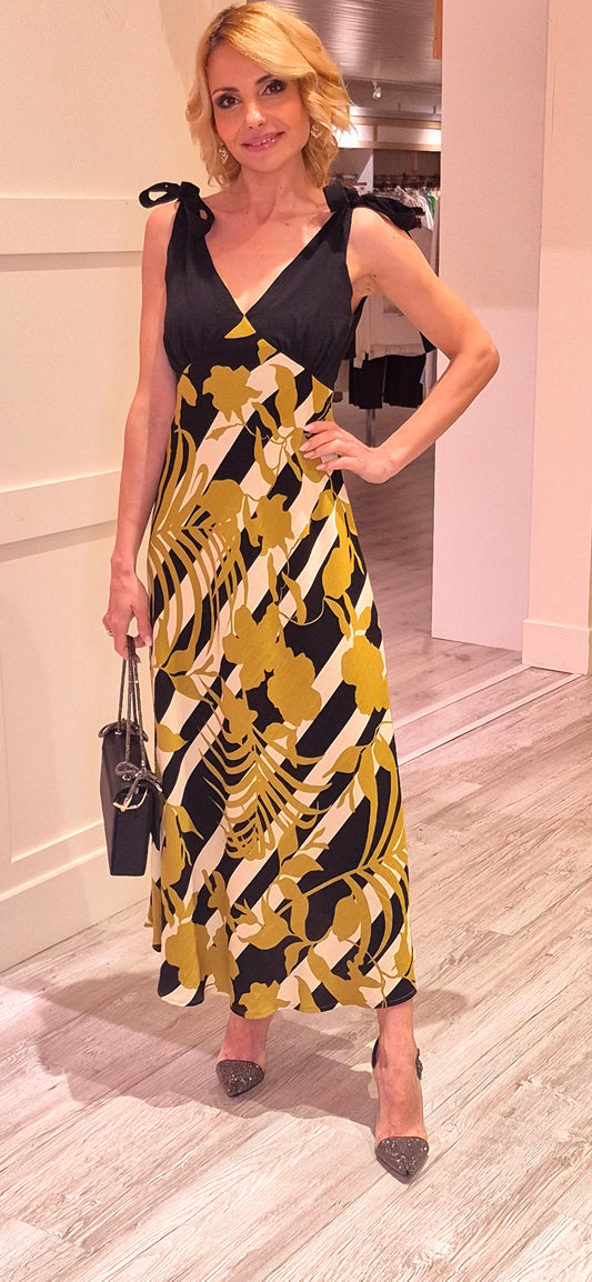 Olive Printed Midi Dress