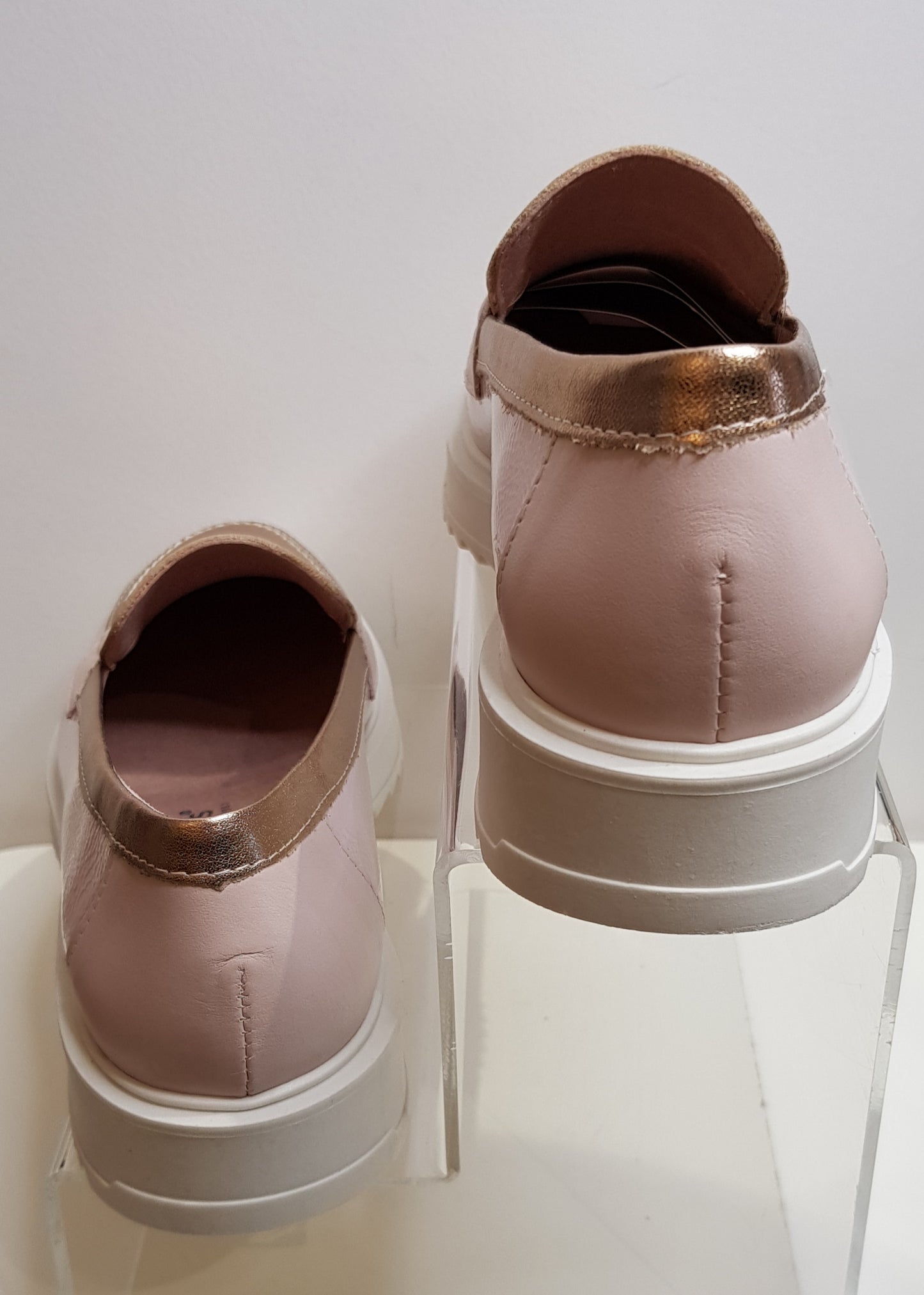 Pink And Gold Loafers
