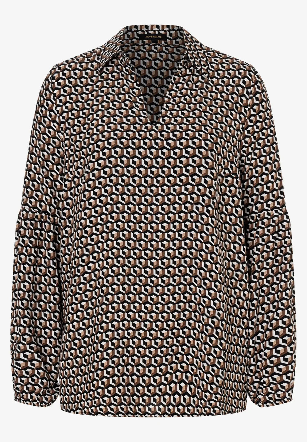 Brown Blouse With Graphic Print
