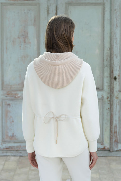 Cream Velvety Knitted Jacket
