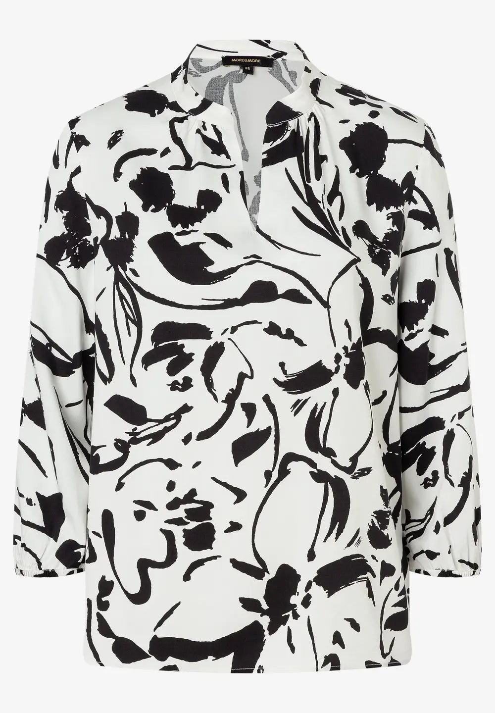 Black And White Flower Blouse