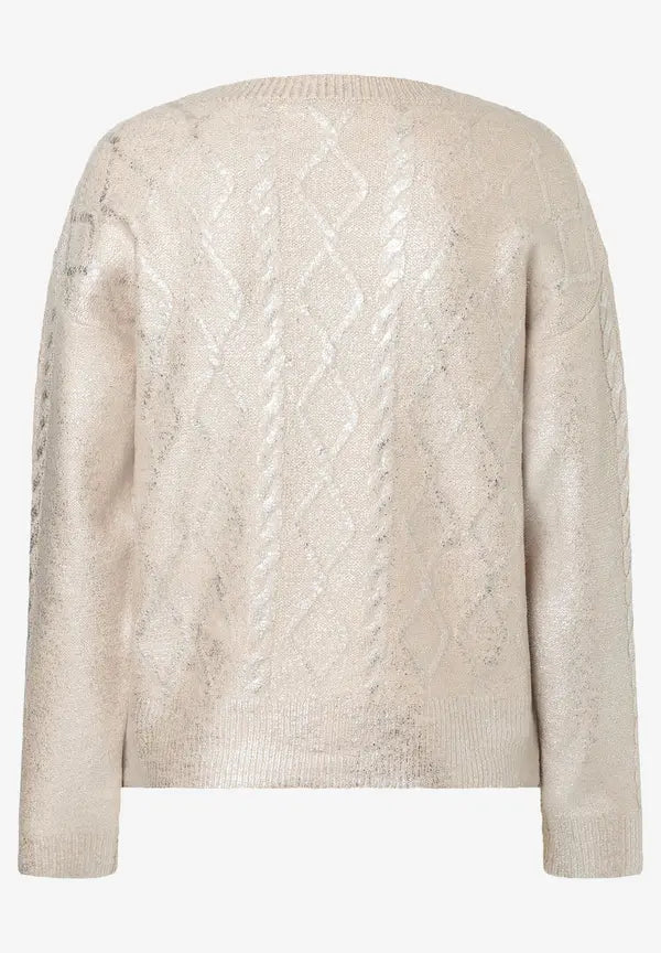 Beige Metallic Knit Jumper