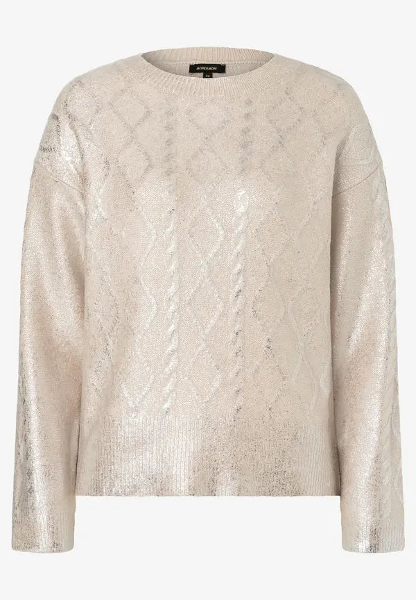 Beige Metallic Knit Jumper