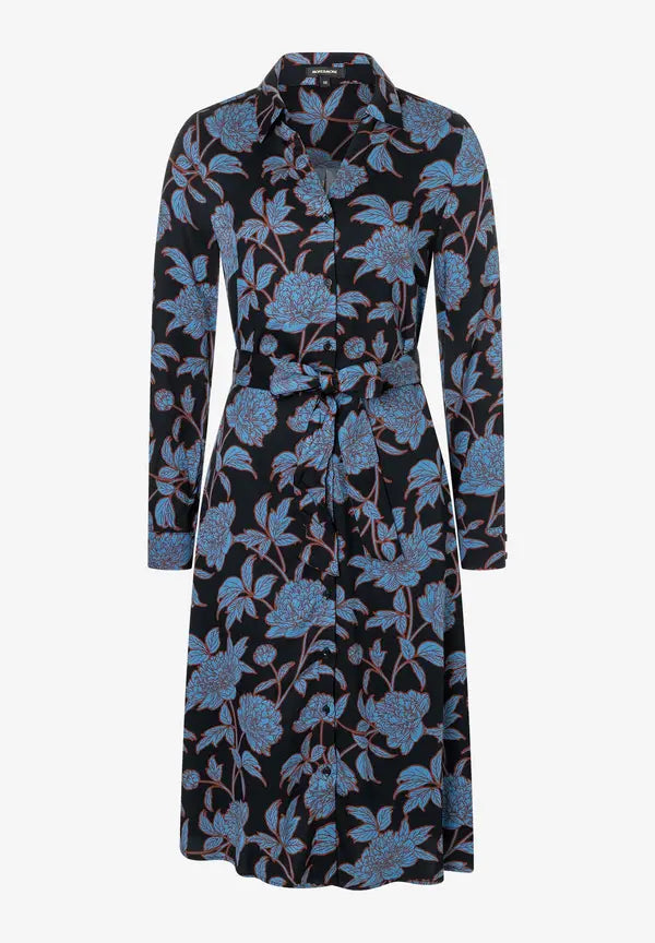 Navy Flower Midi Dress