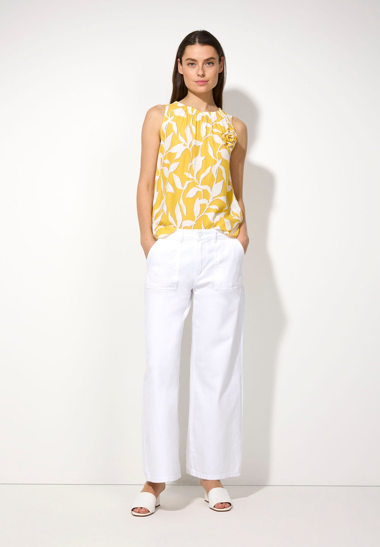 Yellow & White Top