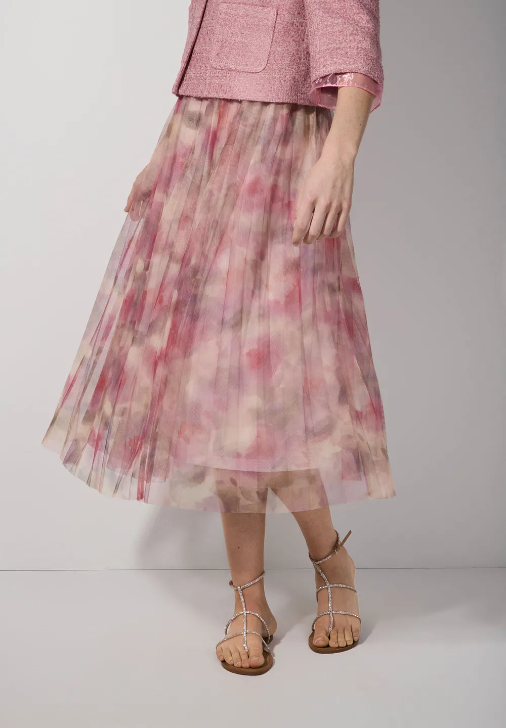 Mesh Skirt With Print
