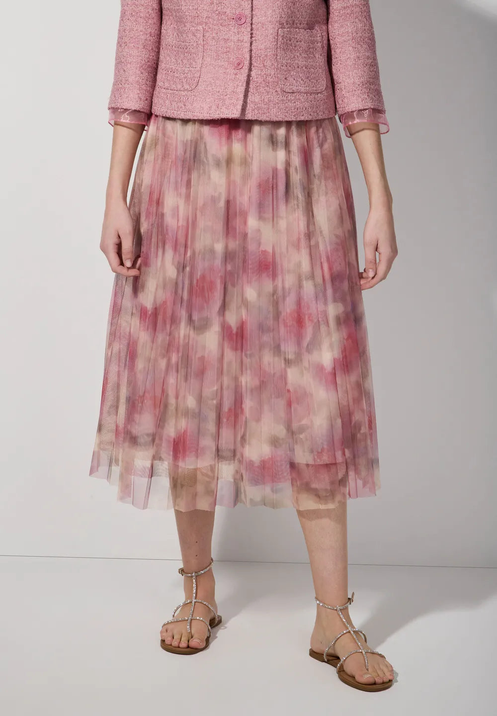 Mesh Skirt With Print
