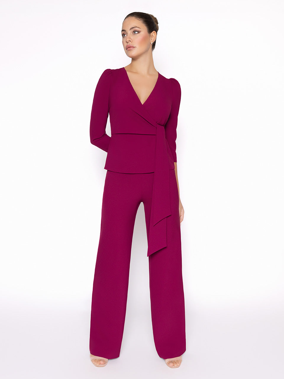 Plum Two Piece Trousers Suit