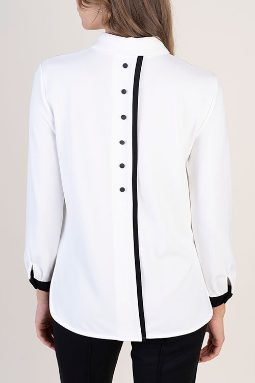 Cream & Black Blouse