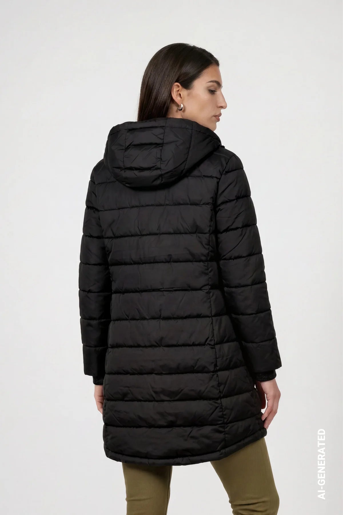 Black Quilted Coat With Lurex