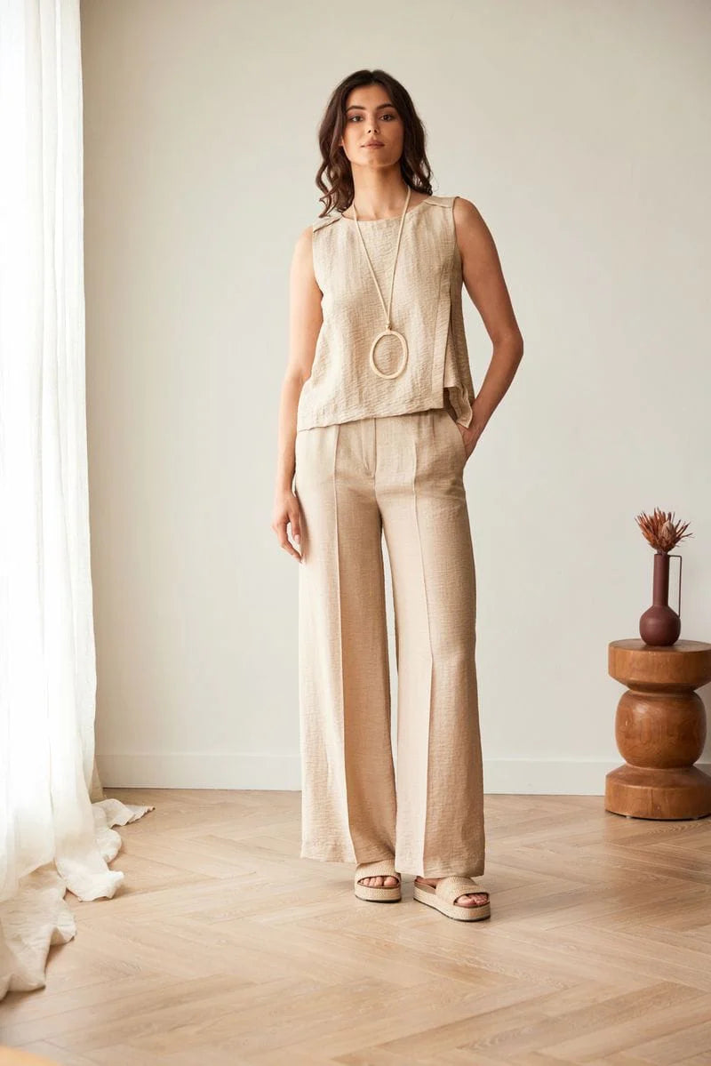 Sand Crinkle Top