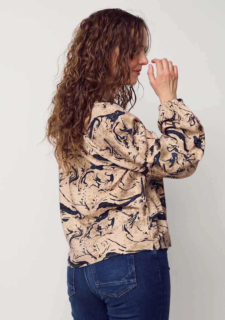 Ane Taupe Printed Blouse