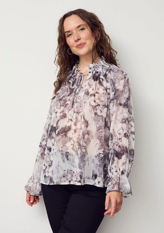 Beate Grey Printed Blouse